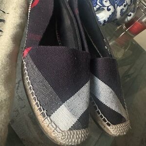 Burberry Navy Blue and White Espadrilles